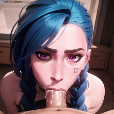 Jinx animated fellatio