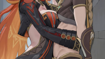 Yelan spreading her legs to show wet pussy - Rule 34 AI Art